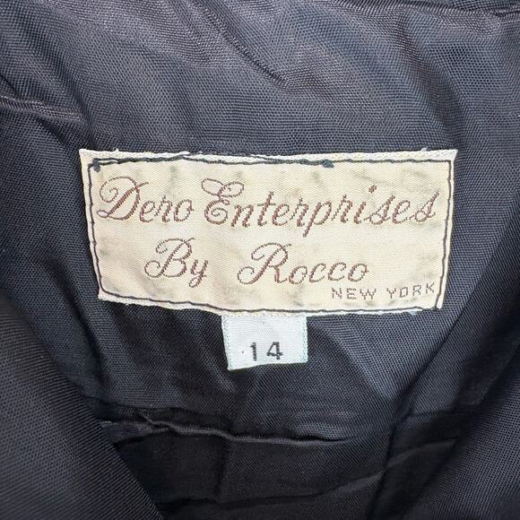 DERO Enterprises by Rocco  VTG 14 Patterned Leather Skirt A Line Midi Black M L - Picture 3 of 8